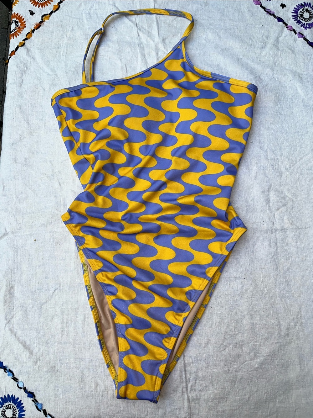 FENSI asymmetrical swimsuit, SSENSE exclusive, size small